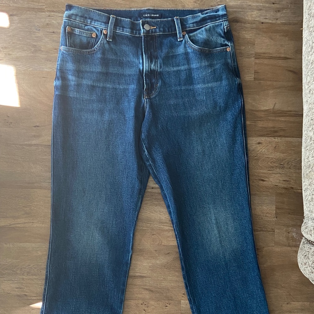 Lucky Brand "Alexandra" Mid Rise Fit Denim Straight Leg Jean Size 12